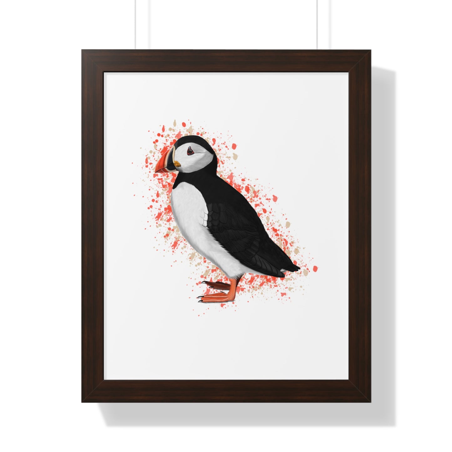 Puffin Framed Poster in Black