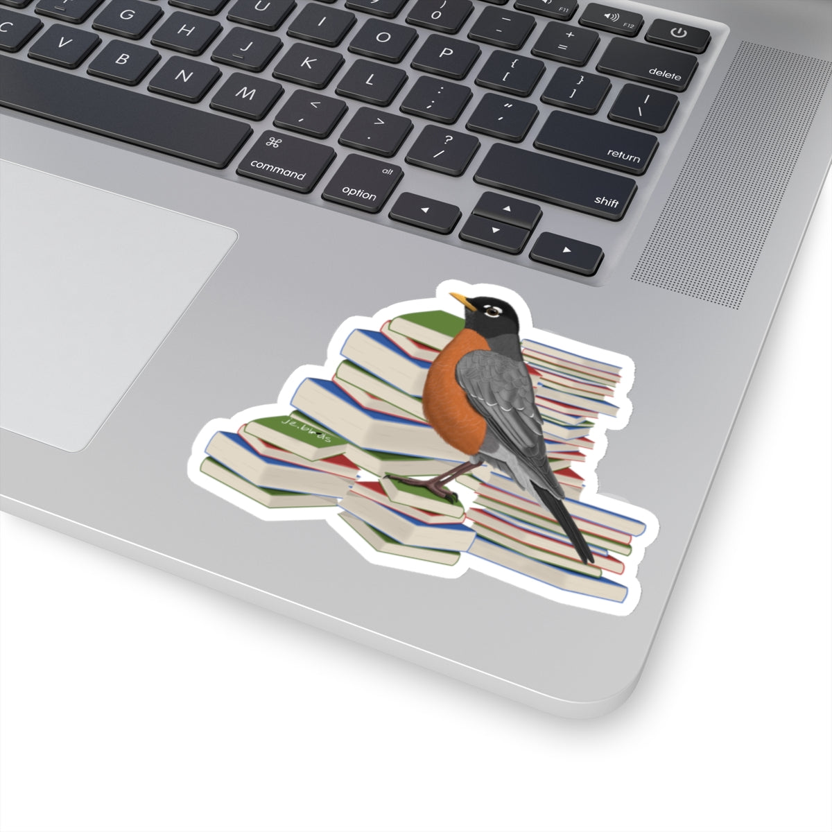 Robin Bird and Books Birdlover Bookworm Sticker