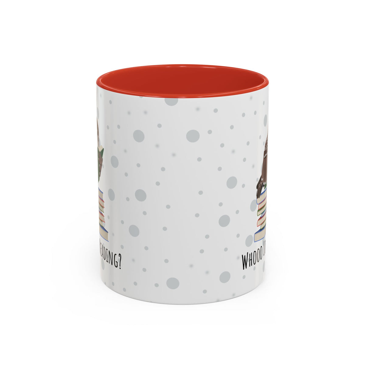 Whooo Loves Reading Owl Teacher Mug – Two-Tone Librarian & Book Lover Cup