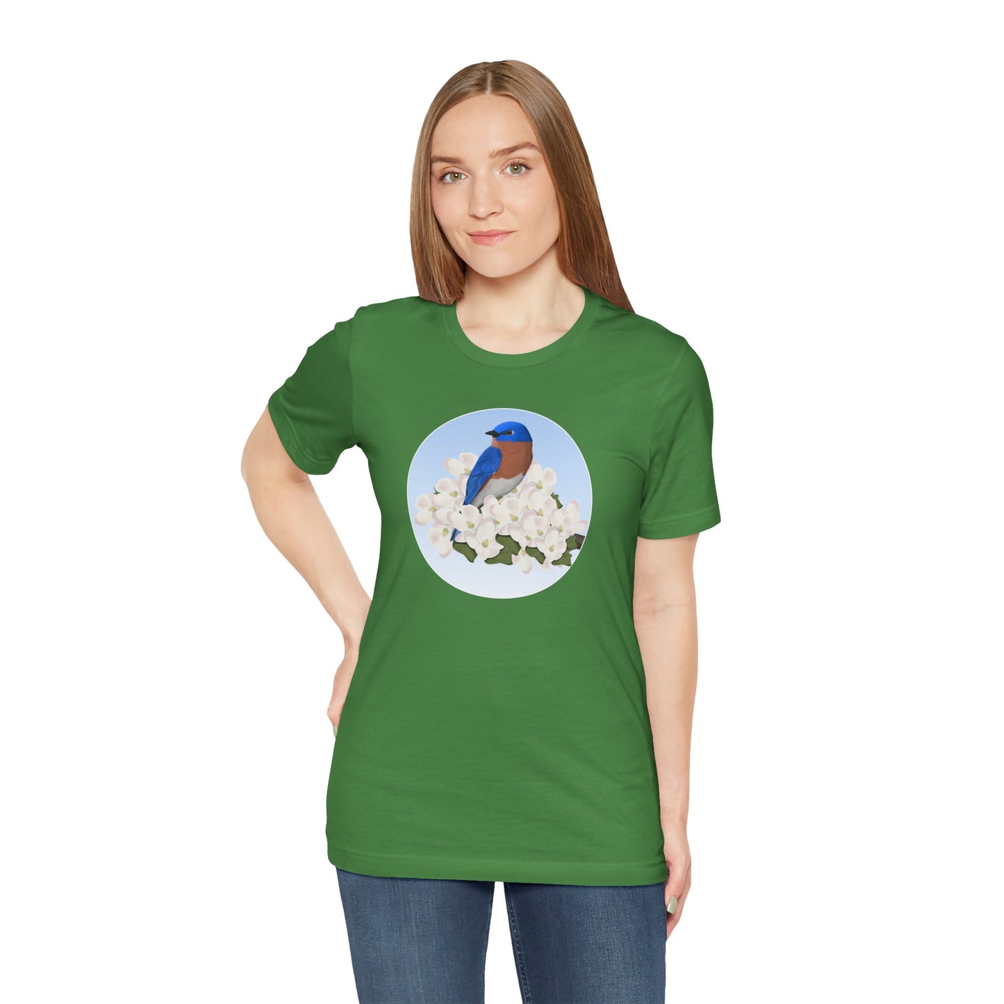 Bluebird and Spring Apple Blossoms Bird T-Shirt