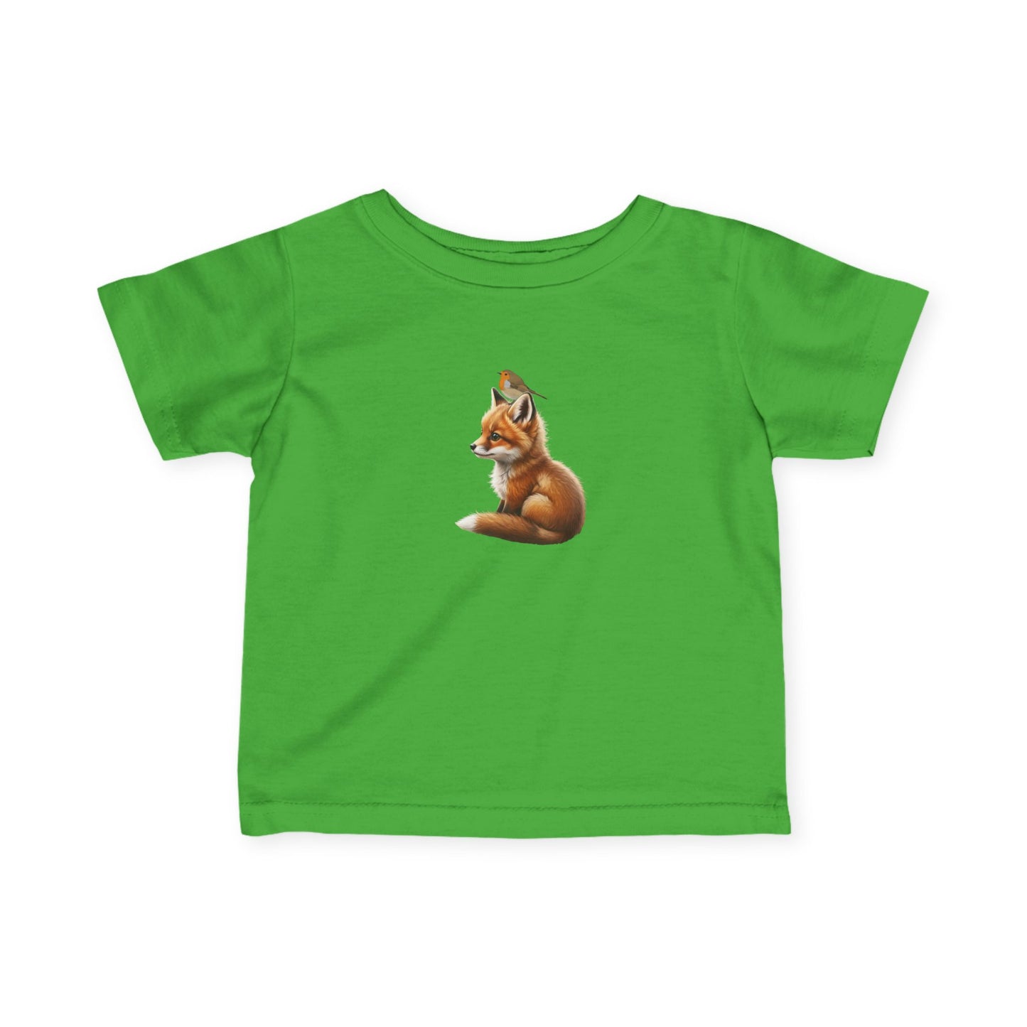 Fuchs mit Rotkehlchen Baby T-Shirt Süßes Tiermotiv