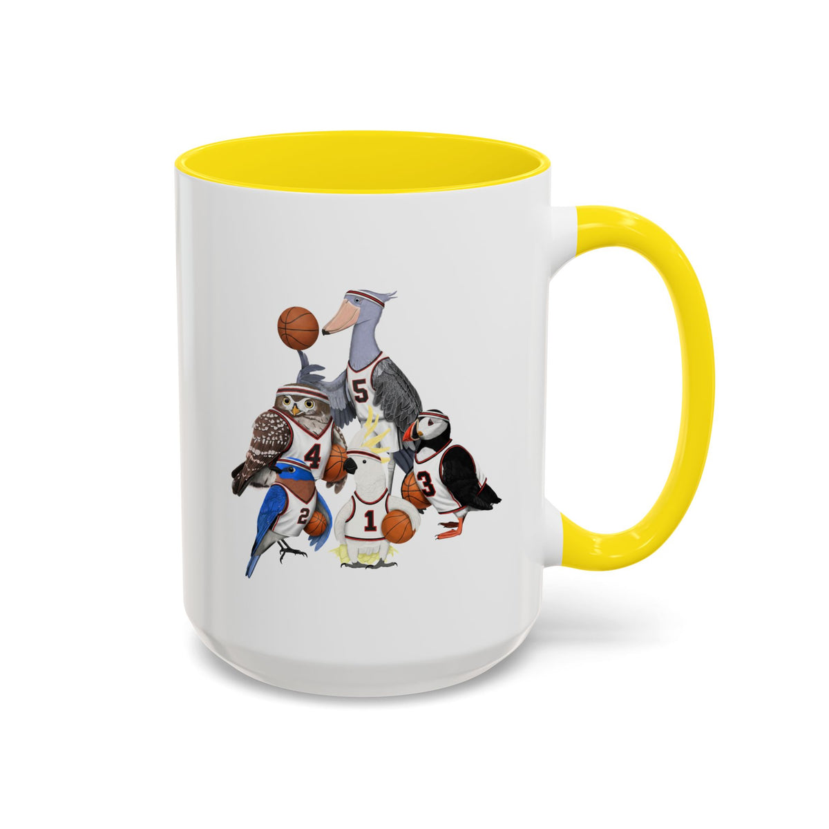 Funny Basketball Ceramic Bird Coffee Mug – Custom Gift for Bird Watchers