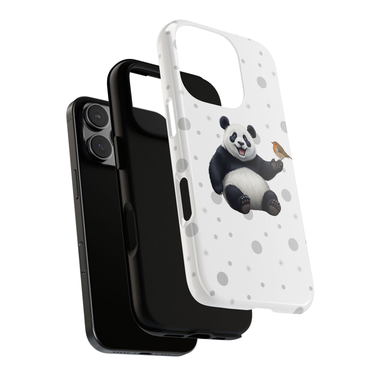 Rotkehlchen mit Panda iPhone & Google Pixel Tiermotiv Handyhülle - Tierisch guter Schutz