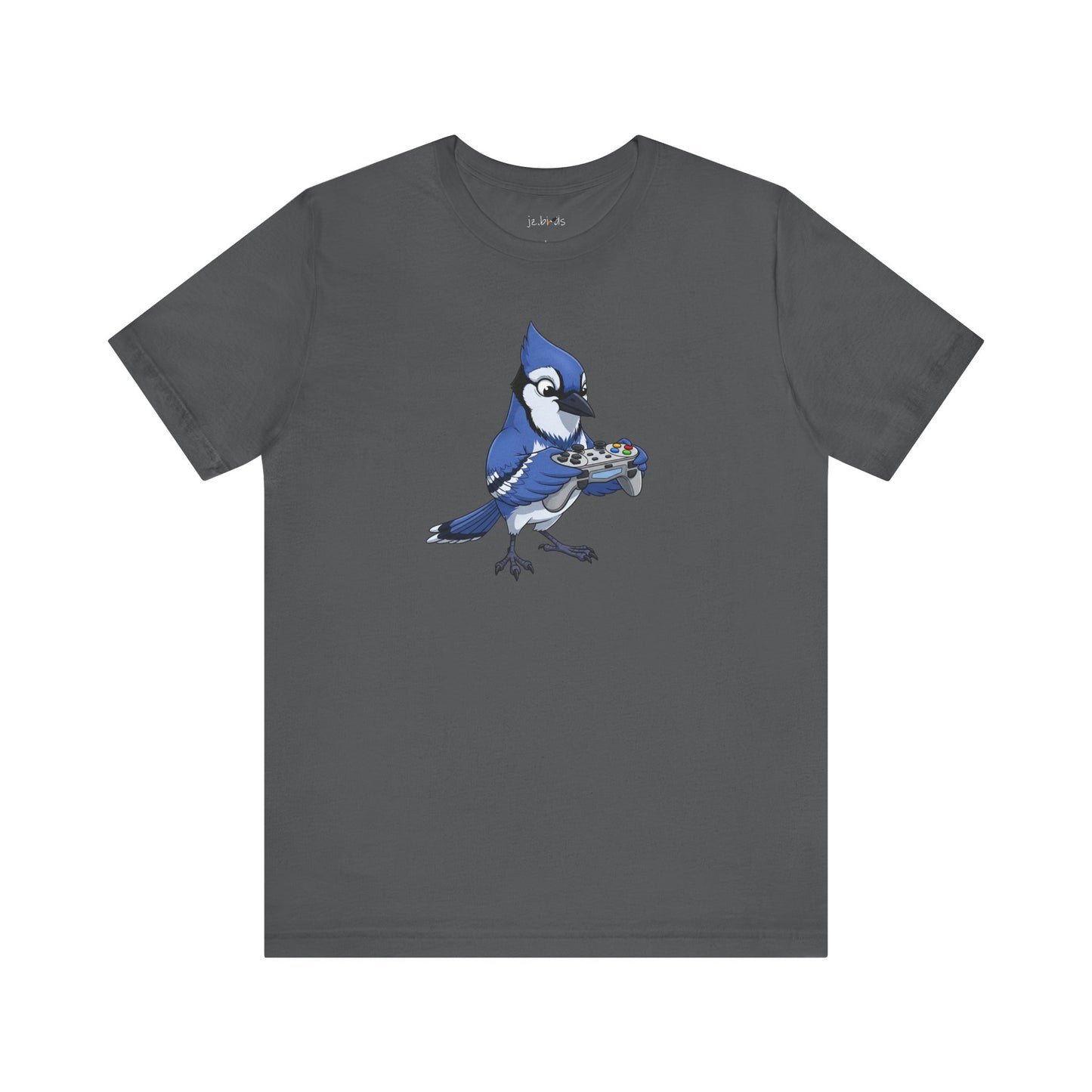 Blue Jay Playing Video Games Funny Gamer and Bird Lover T-Shirt