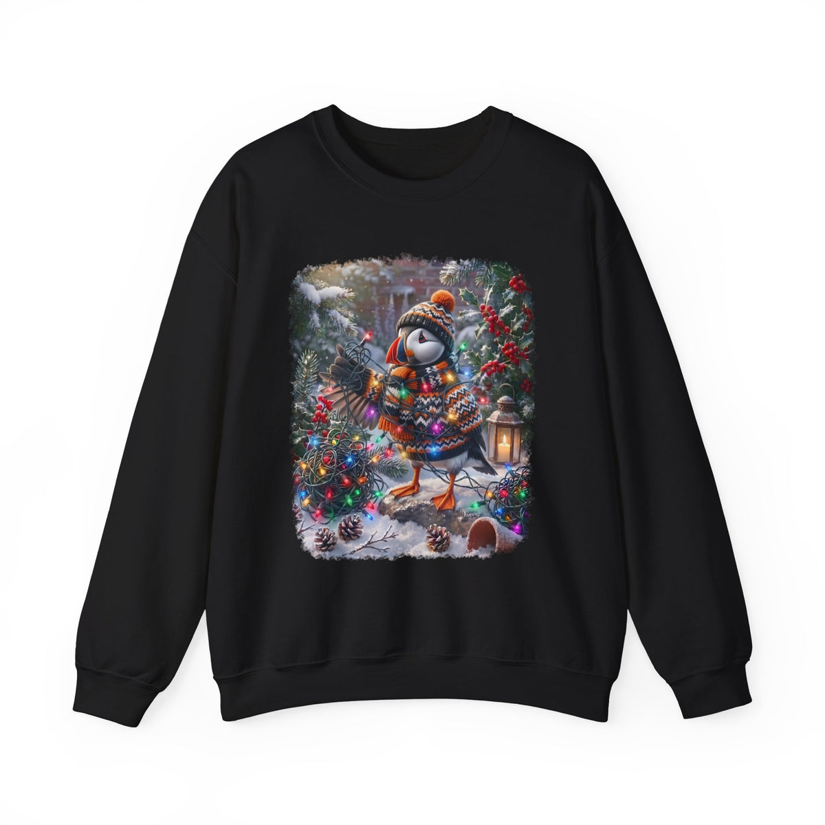 Puffin Christmas Sweatshirt – Tangled Lights Winter Crewneck