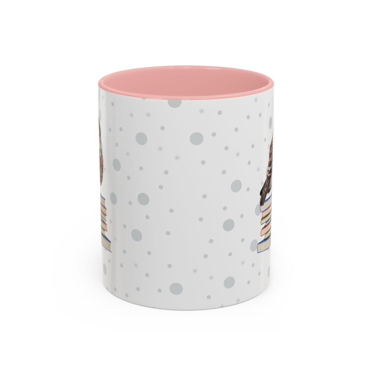 Cute Owl on Books Teacher Mug – Two-Tone Classroom Coffee Cup