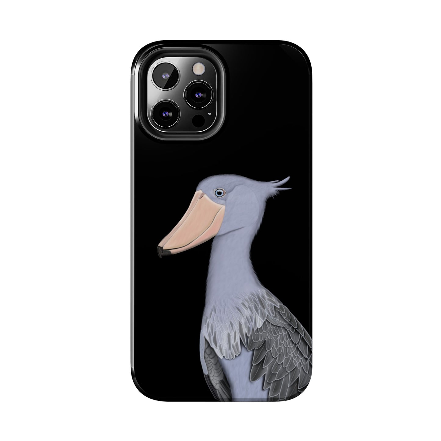 Shoebill Bird Art Tough Phone Case Black