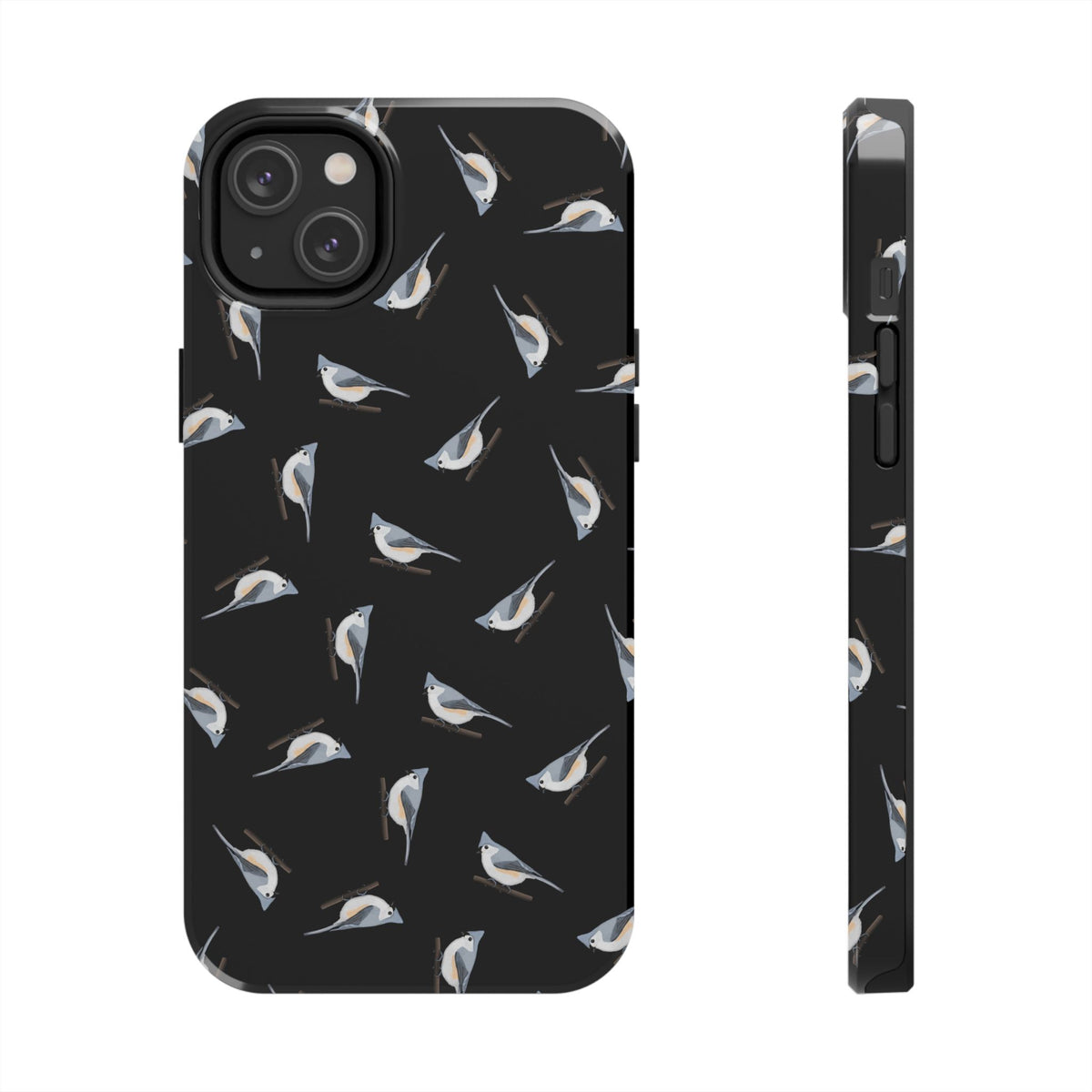 Tufted Titmouse iPhone Case Black – Premium Tough Phone Cover for Bird Lovers