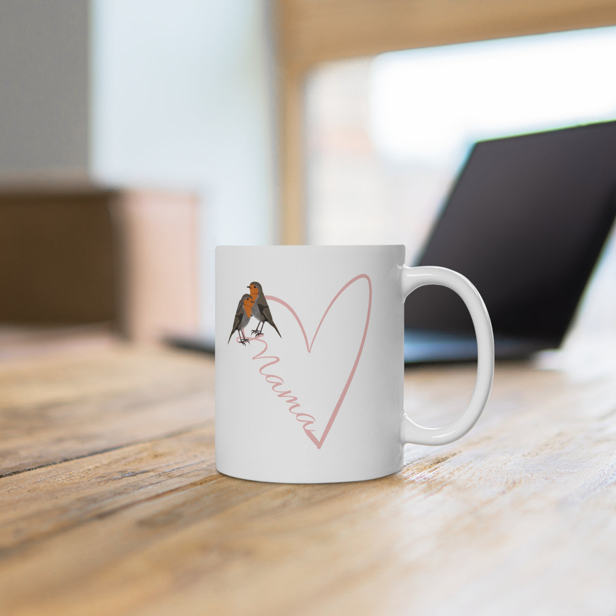 Rotkehlchen Tasse mit 11 oz Hintergrund