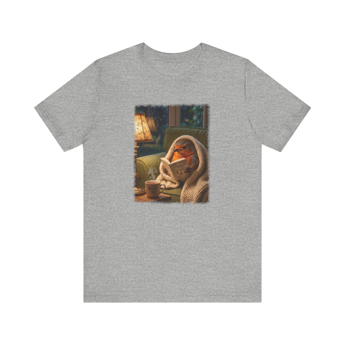 Robin Rosi Reading a Book T-Shirt for Bird Lovers