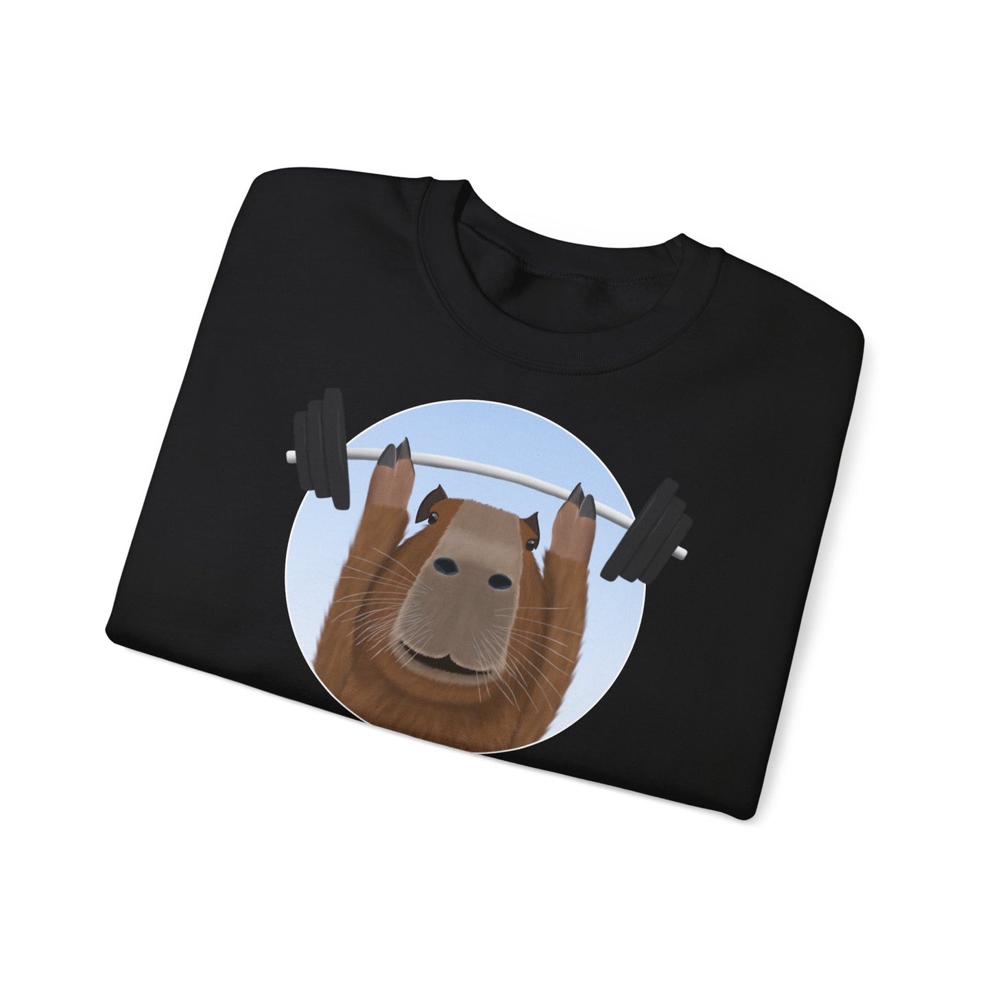 Capybara mit Hantel Lustiges Gym Workout Sweatshirt