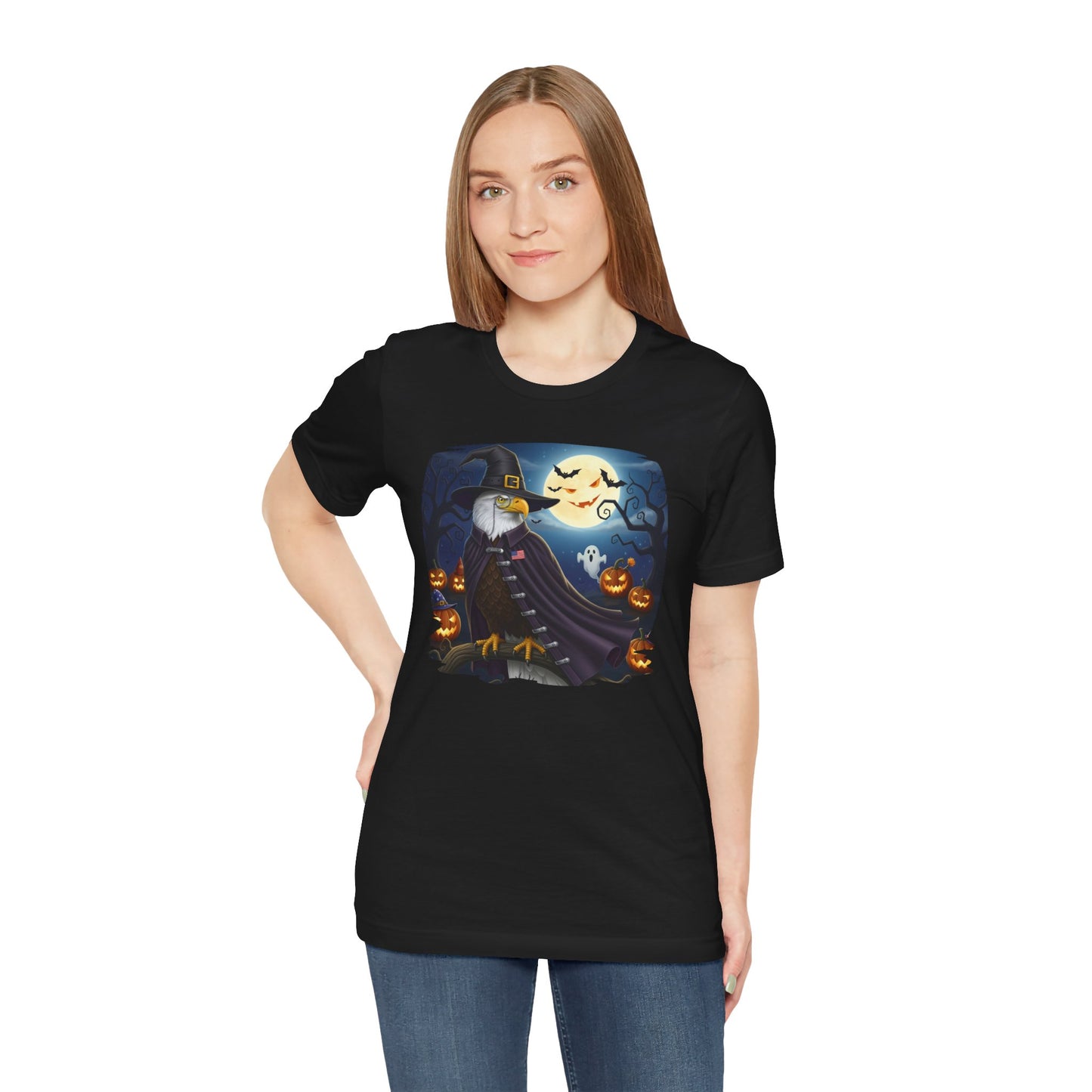 Bald Eagle Halloween Bird T-Shirt - Spooky Full Moon Halloween Costume for Bird Lovers