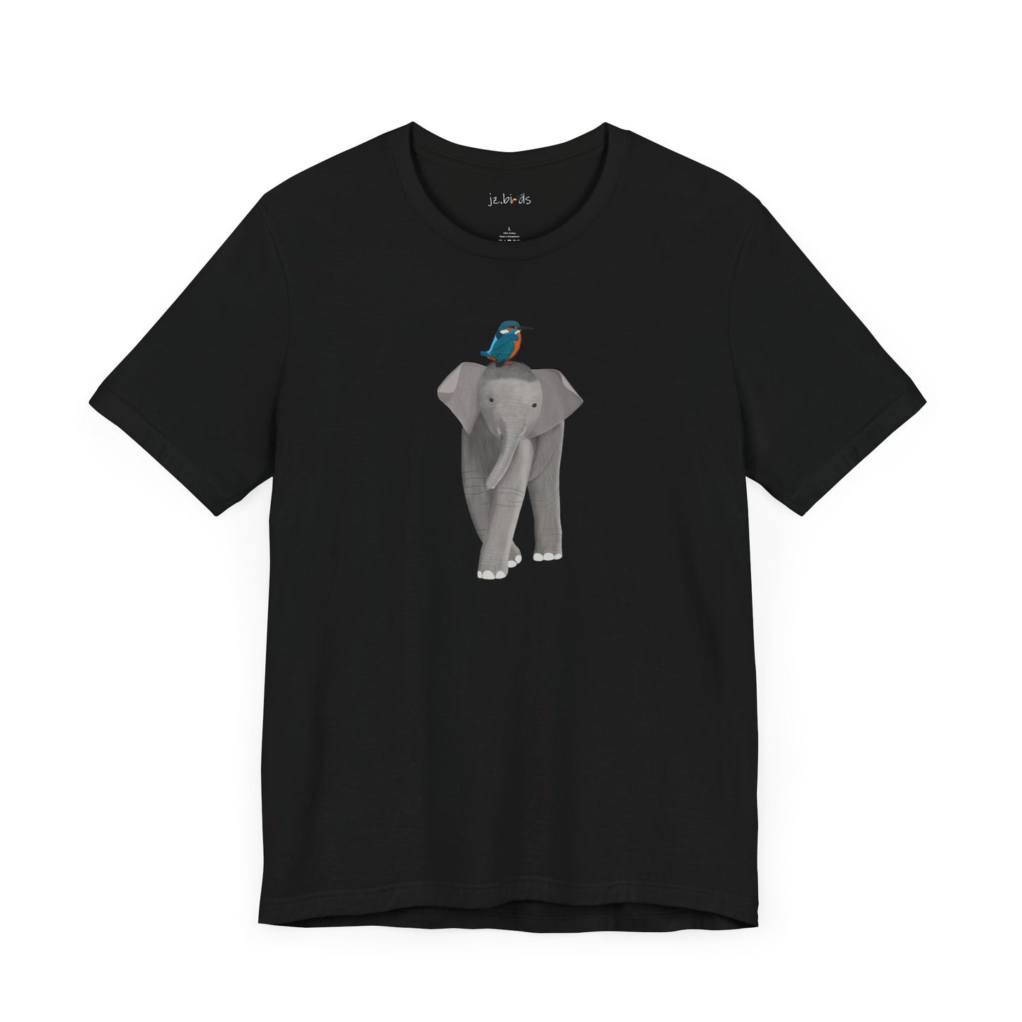 Elephant with Kingfisher Bird Birding & Birdwatching T-Shirt