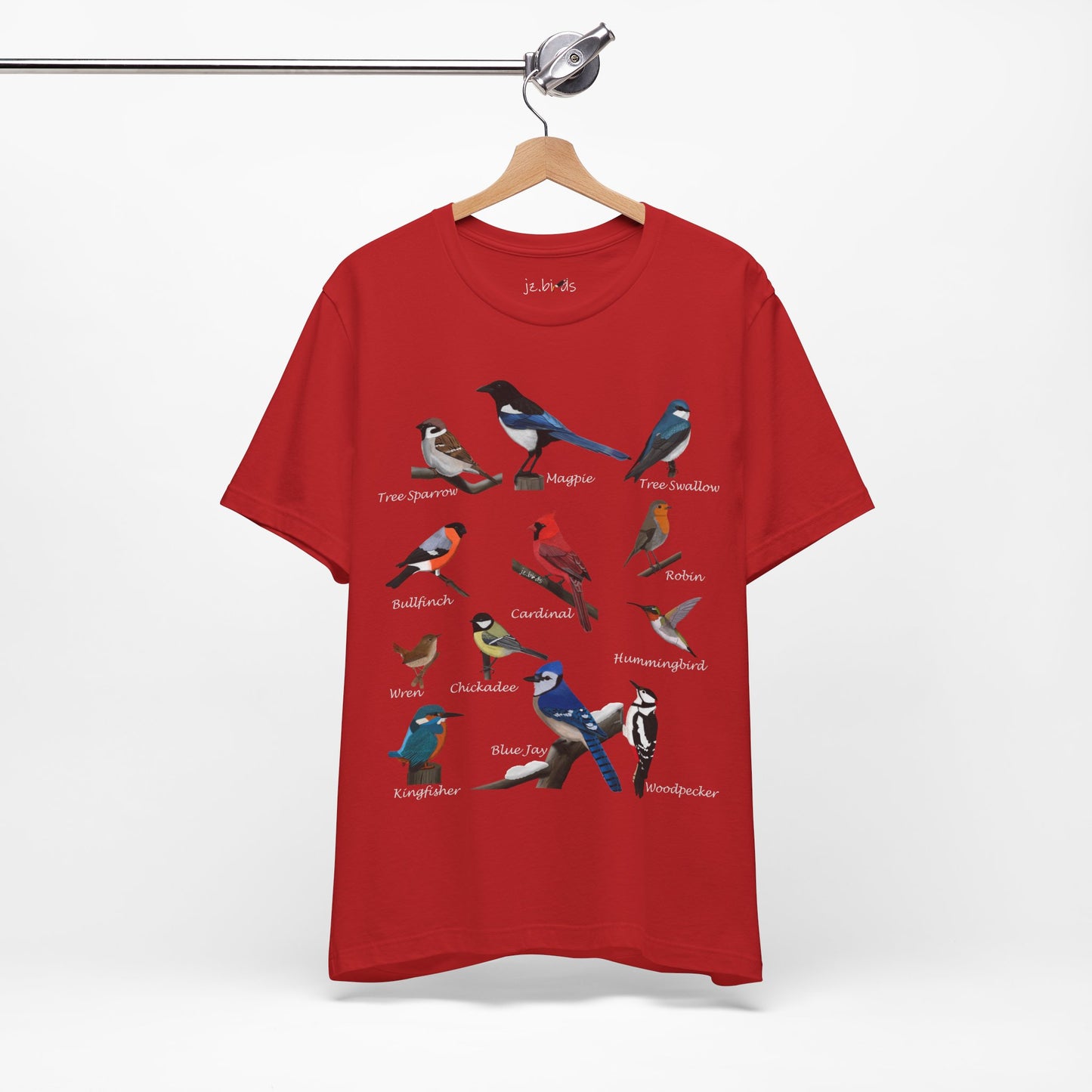 Garden Birds Blue Jay Cardinal Robin Chickadee Birding & Birdwatching Bird T-Shirt
