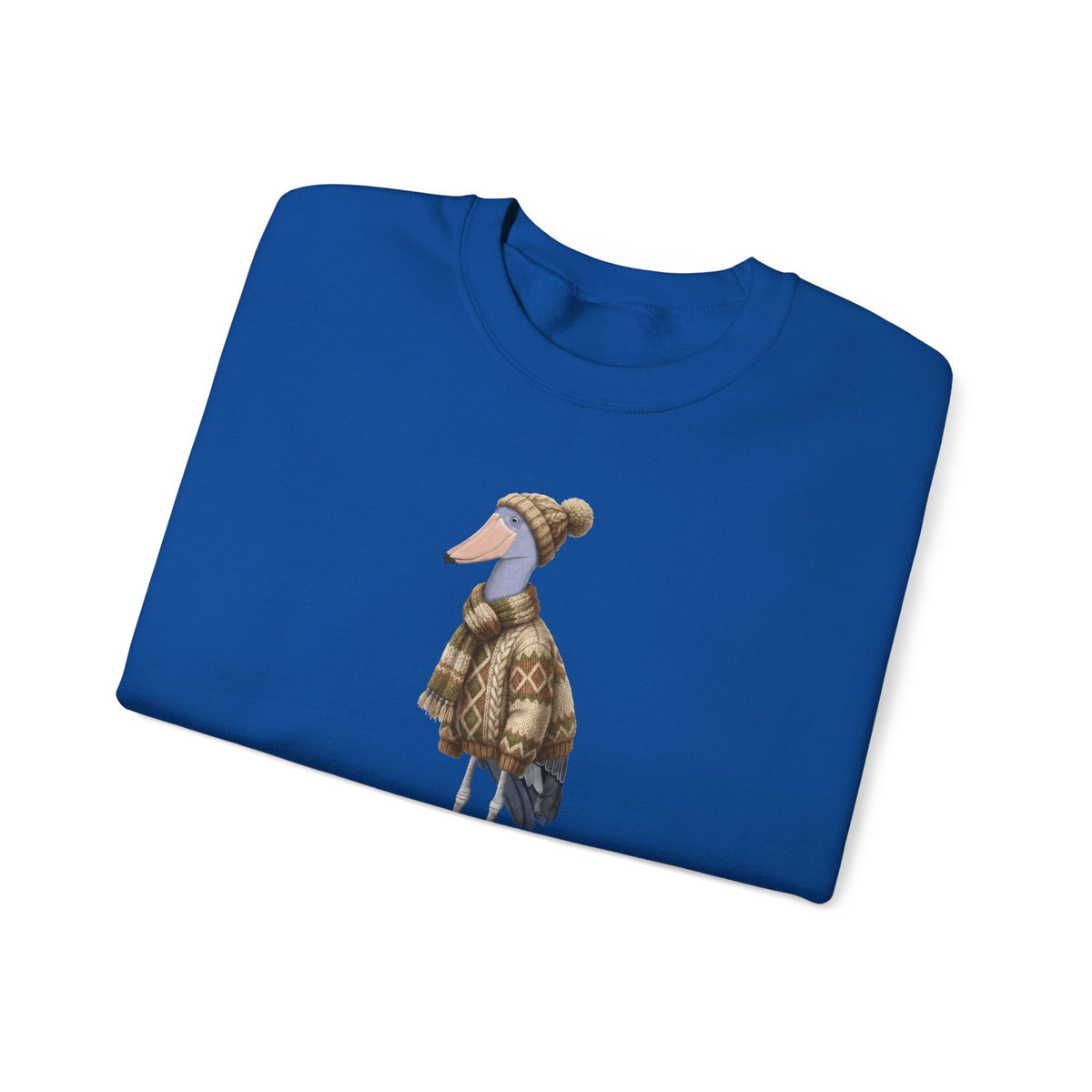 Shoebill Winter Sweatshirt | Bird Watcher Crewneck | Unisex Songbirds Wearing Knit Gift for Bird Lovers