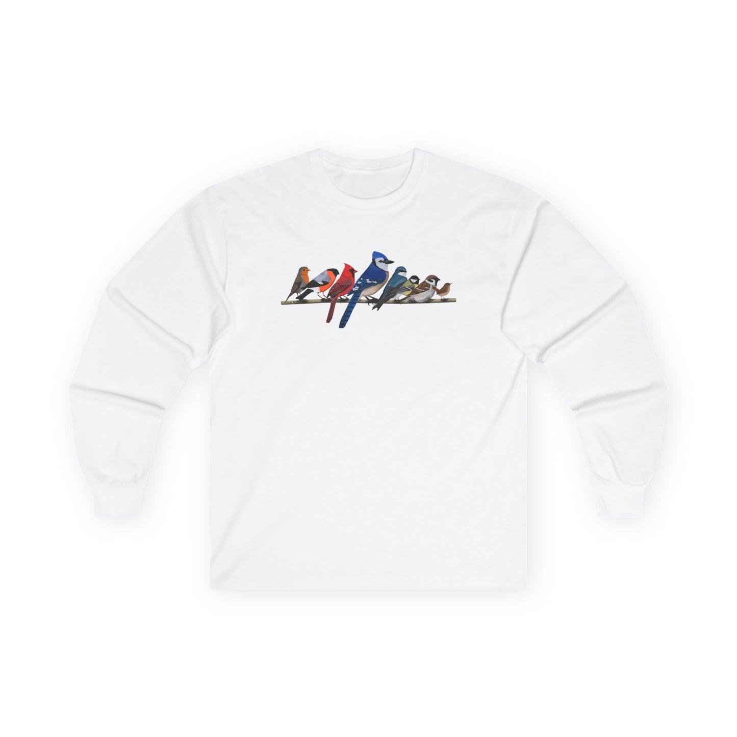 Blue Jay, Cardinal and Robin Long-sleeve – Bird Graphic Tee, long sleeve
