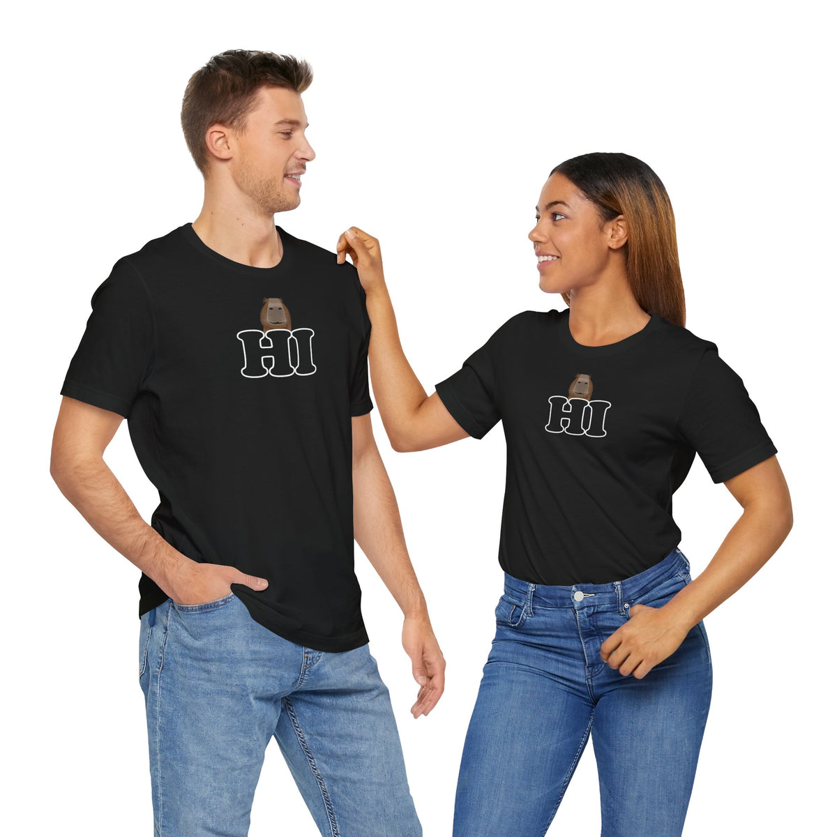 Capybara sagt Hi mit Lächeln Lustiges Capybara T-Shirt