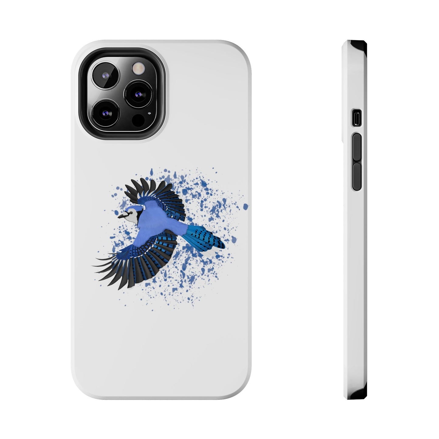 Blue Jay Bird Art Tough Phone Case White