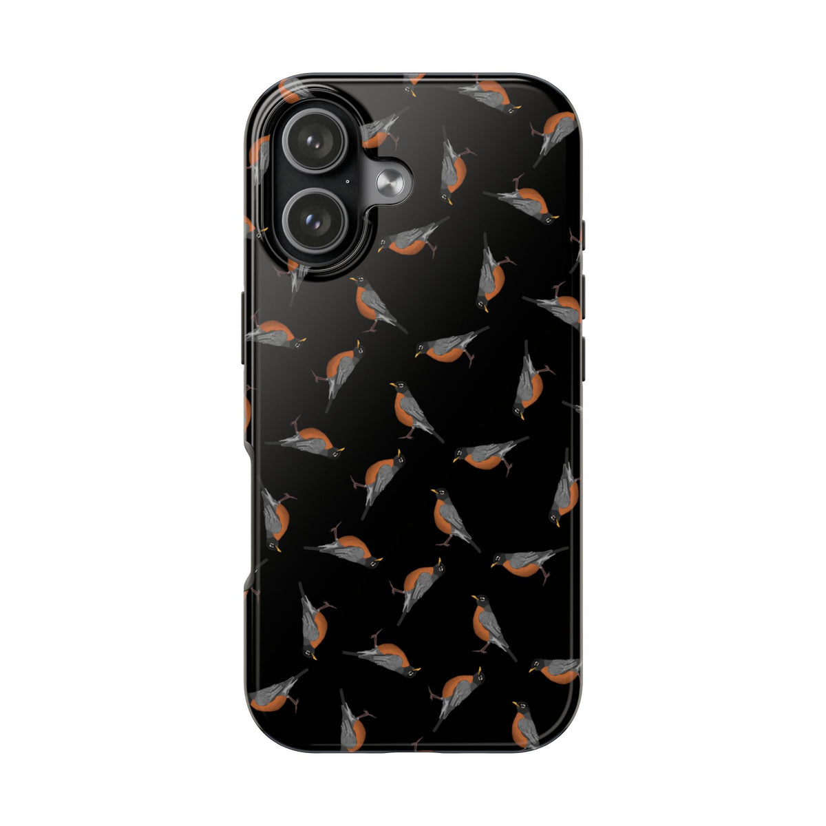 American Robin iPhone Case Black – Premium Tough Phone Cover for Bird Lovers
