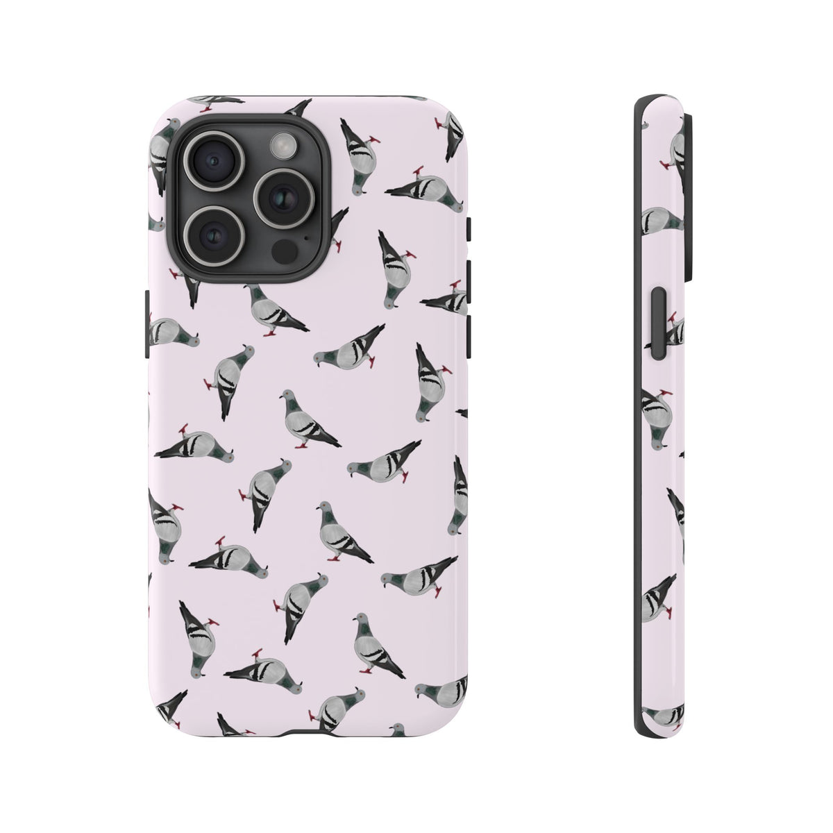 Coque de téléphone portable rose avec motif de colombe | Motif d'oiseau pour iPhone et Google Pixel