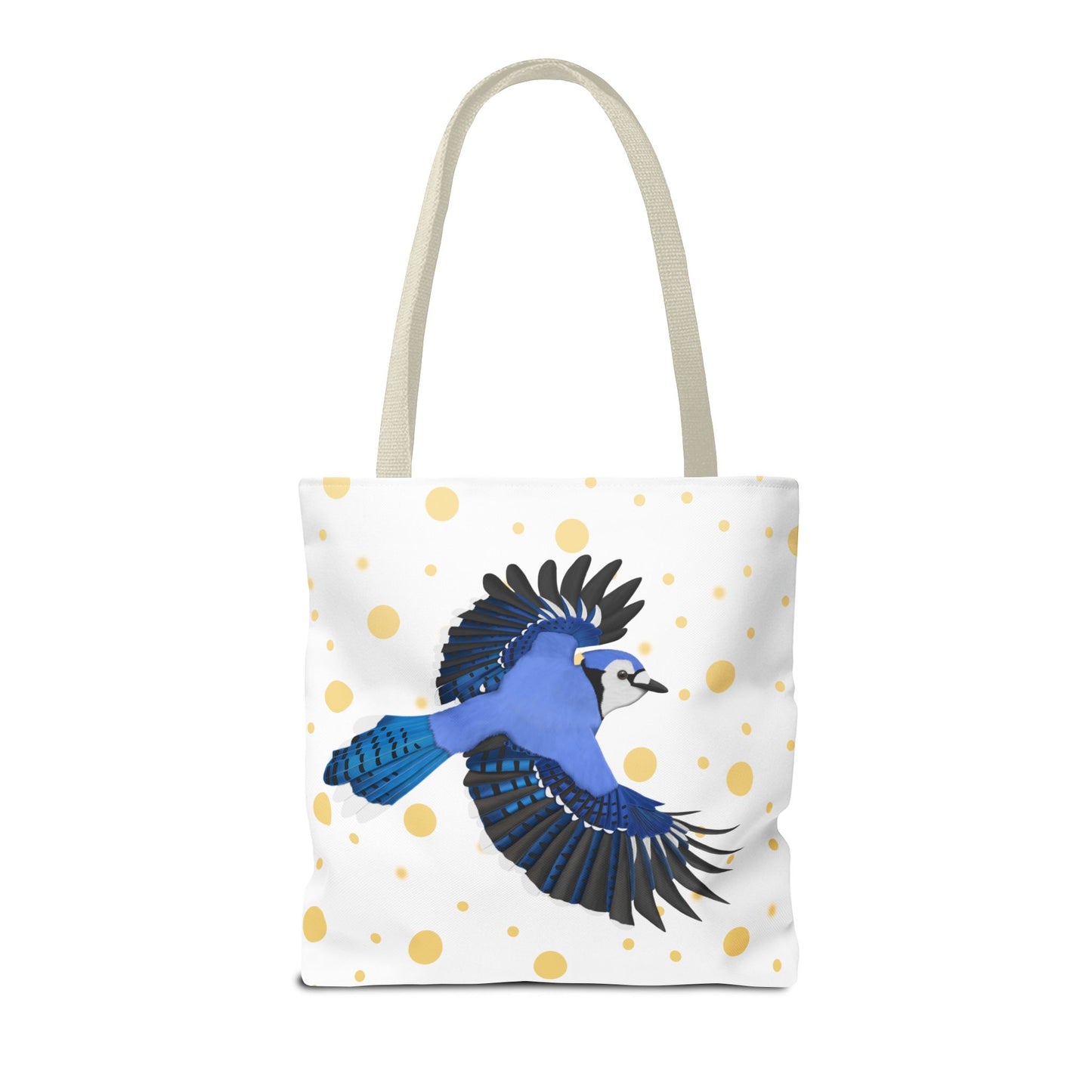 Blue Jay mit Goldenen Punkten Vogel Tragetasche 40x40cm