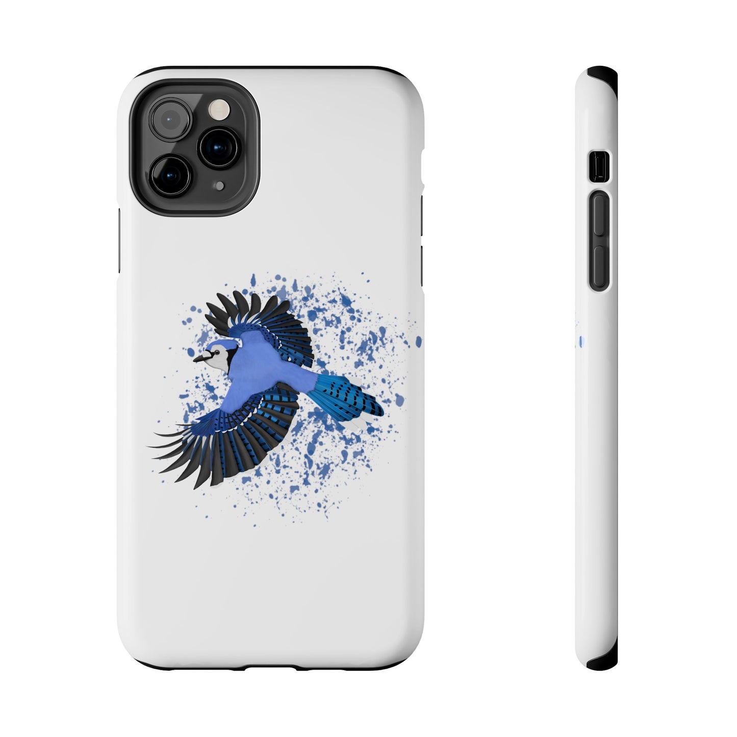 Blue Jay Bird Art Tough Phone Case White