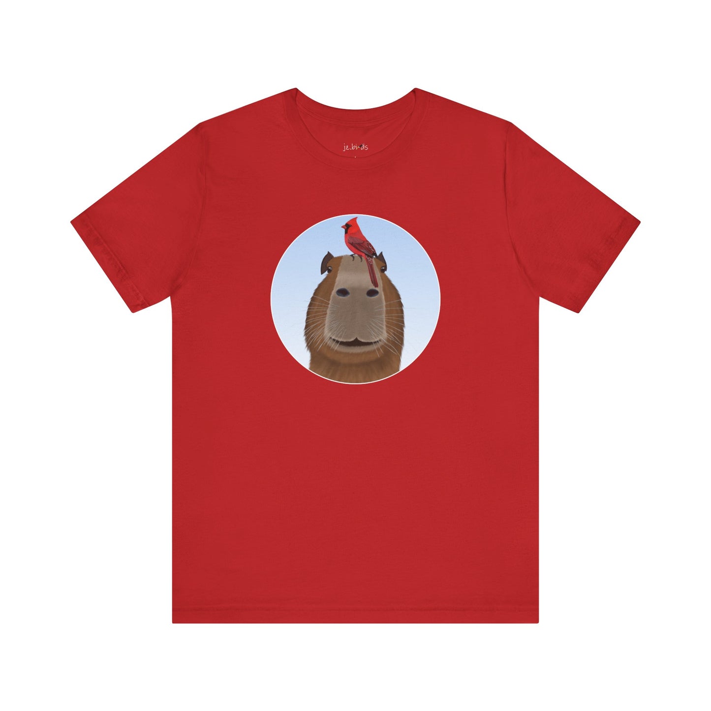 Capybara with Cardinal Funny Bird T-Shirt