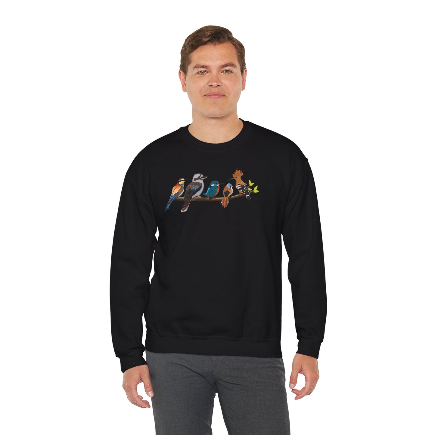 Vögel auf einem Ast Vogel Sweatshirt Wiedehopf Eisvogel Kookaburra