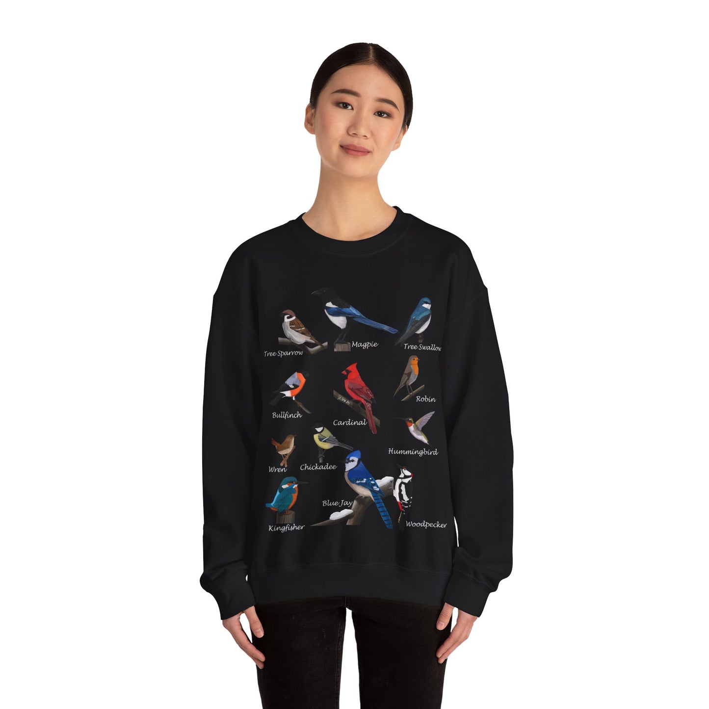 Garden Birds Cardinal Bluejay Bullfinch Crewneck Sweatshirt - jz.birds