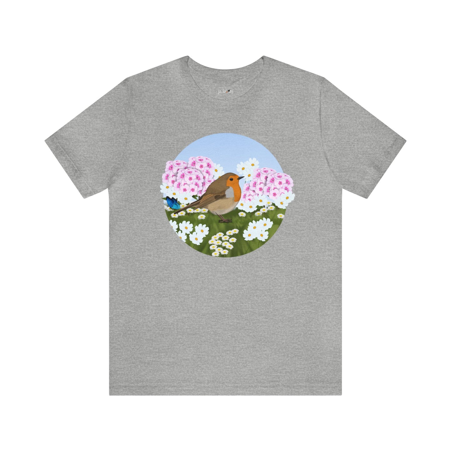 Robin and Summer Flowers Bird Tee