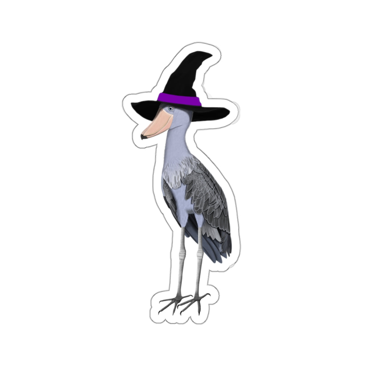 Shoebill Halloween Witch Hat Bird Sticker – Paper products