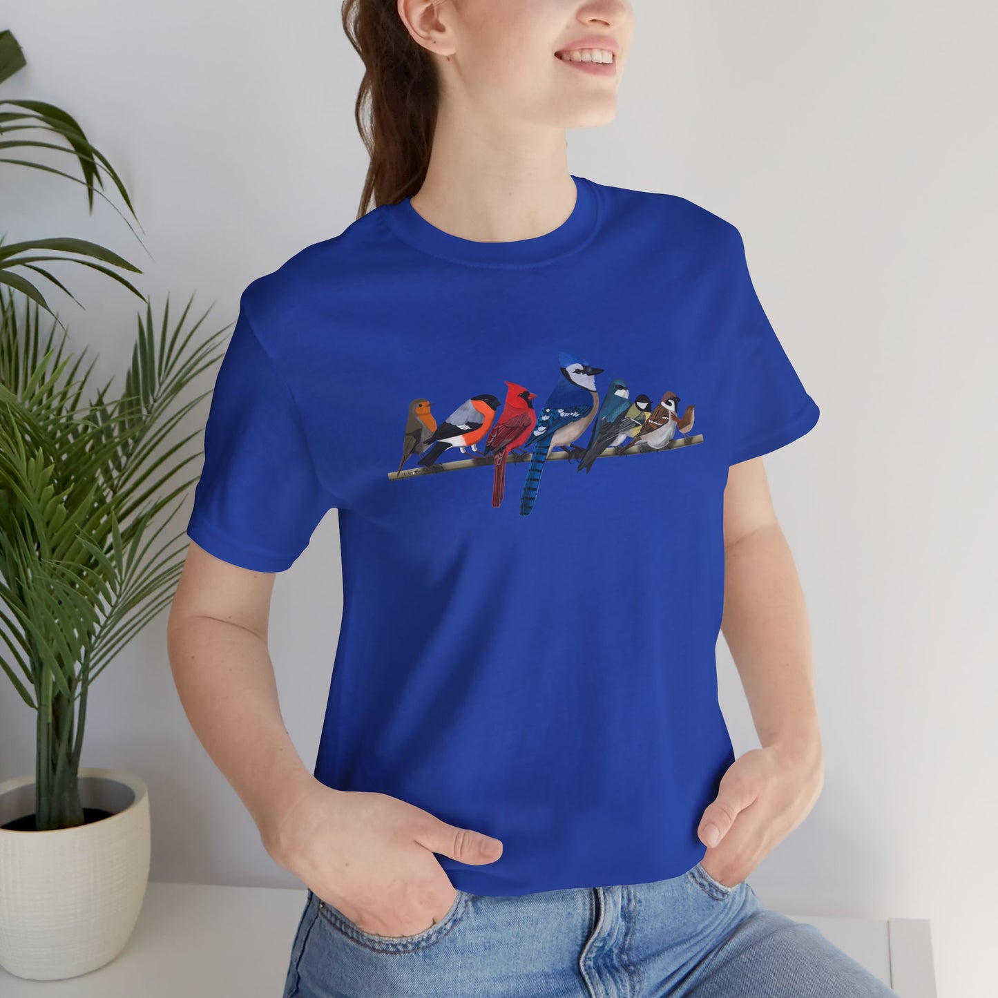 Blue Jay Cardinal Robin Garden Birds on a Branch Birding & Birdwatching Bird T-Shirt