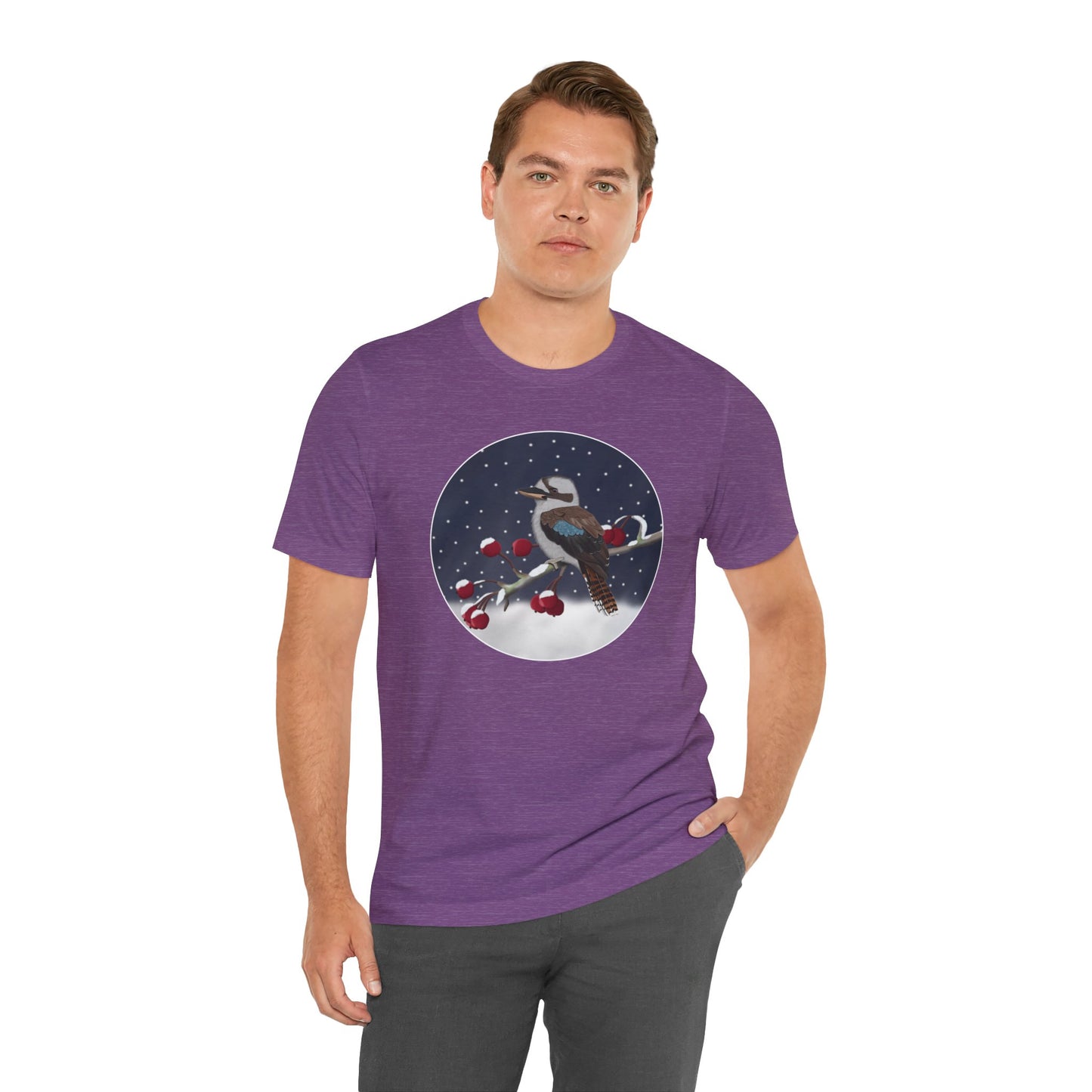 Kookaburra on a Winter Branch Birdwatcher Christmas Bird T-Shirt