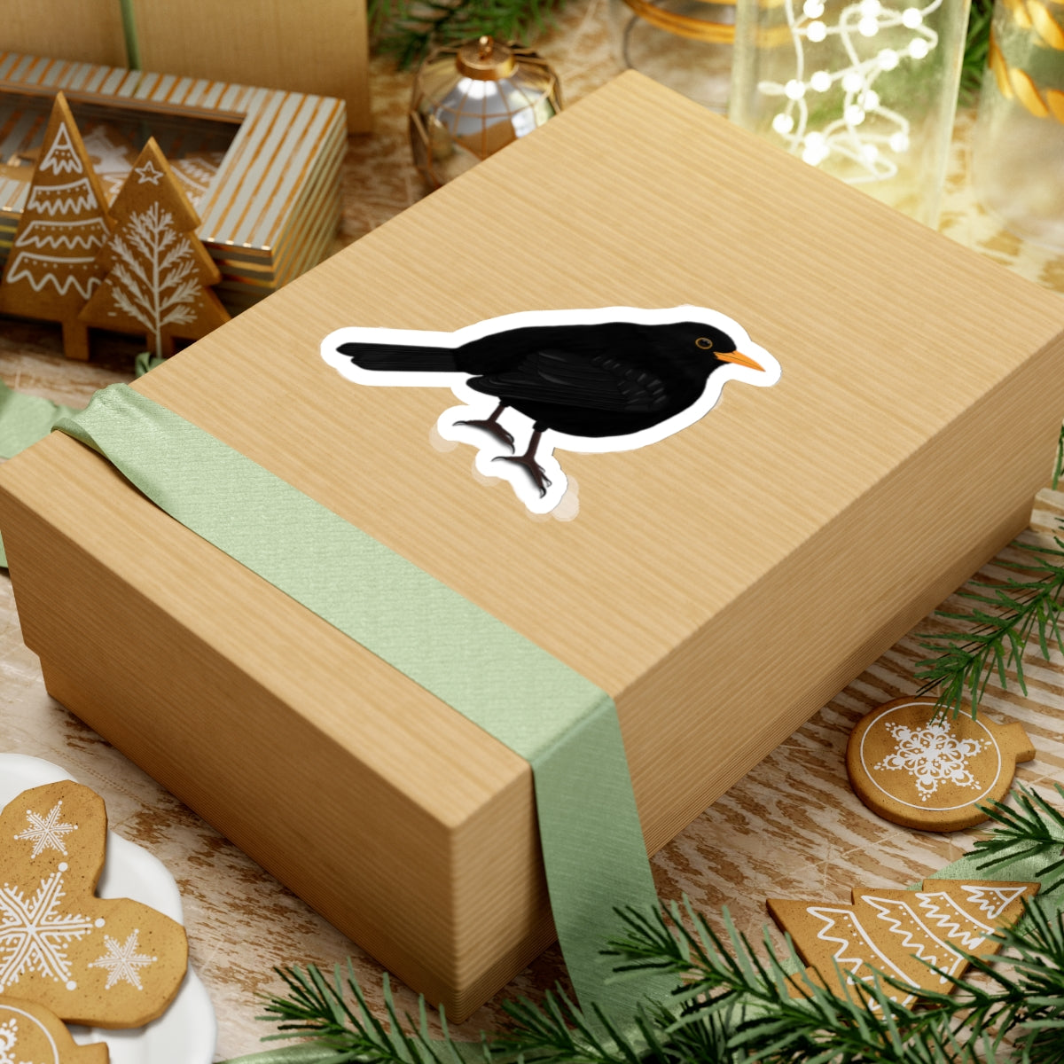 Blackbird Bird Kiss-Cut Sticker - jz.birds
