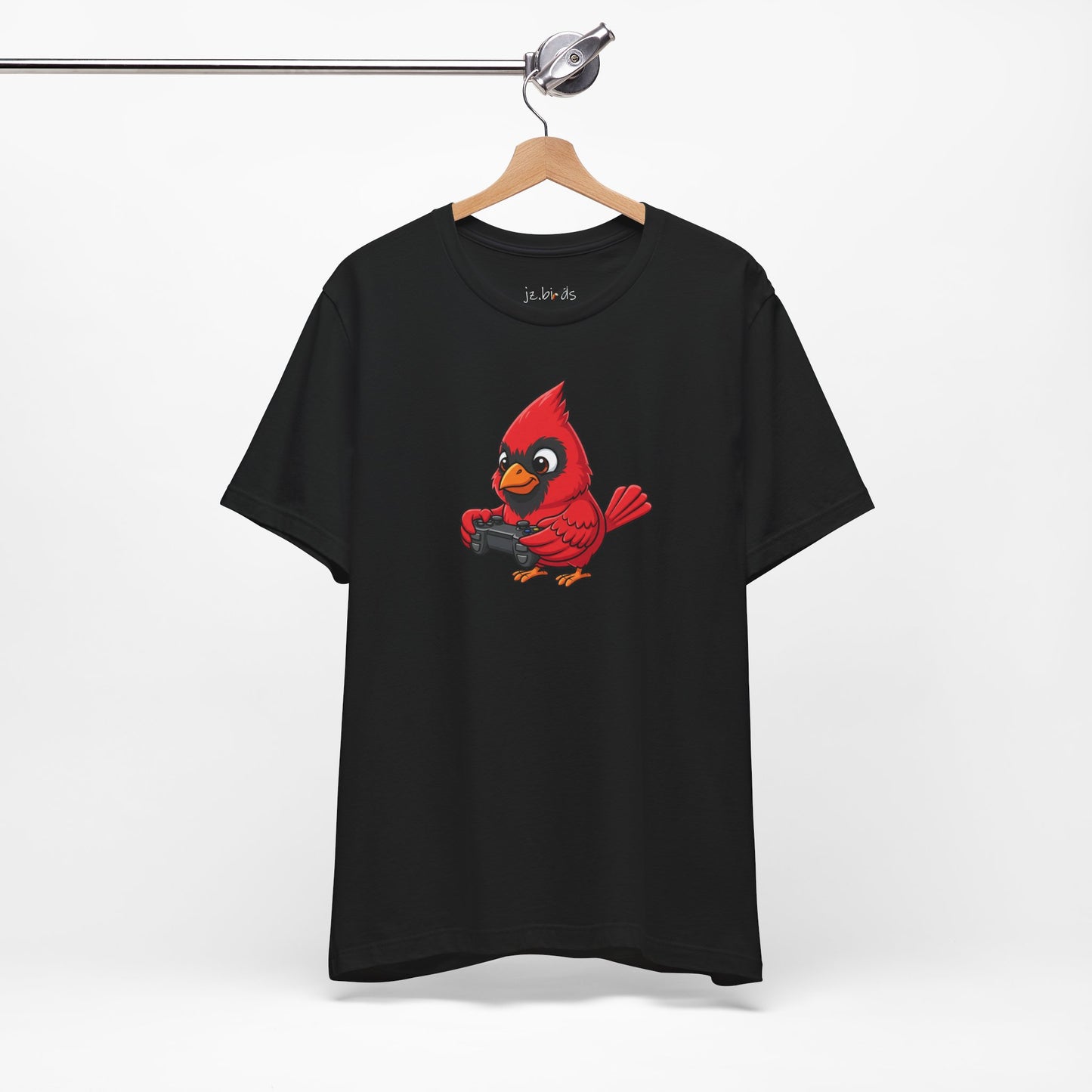 Cardinal Playing Video Games Funny Gamer and Bird Lover T-Shirt