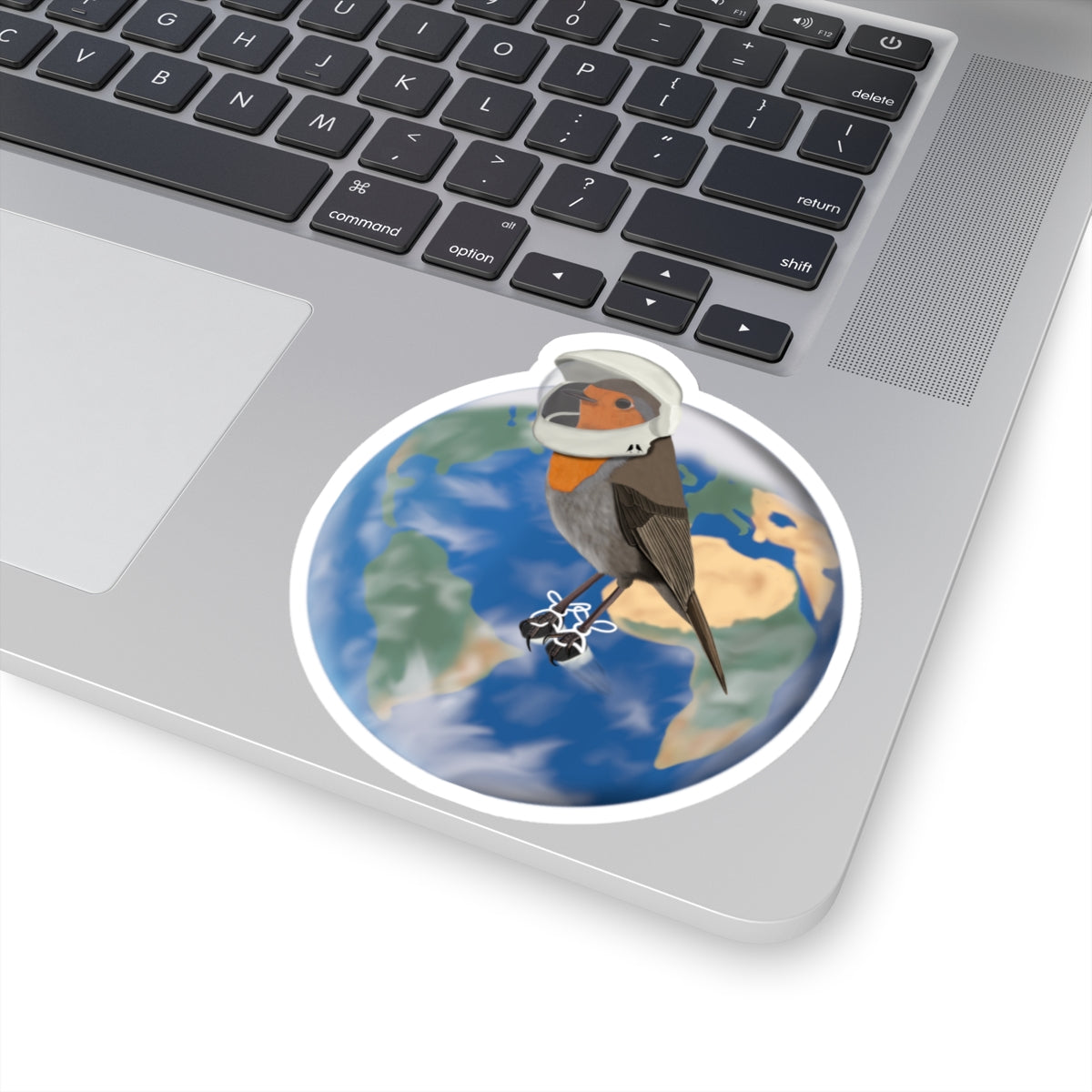 Robin Bird in Space as an Astronaut Kiss-Cut Sticker