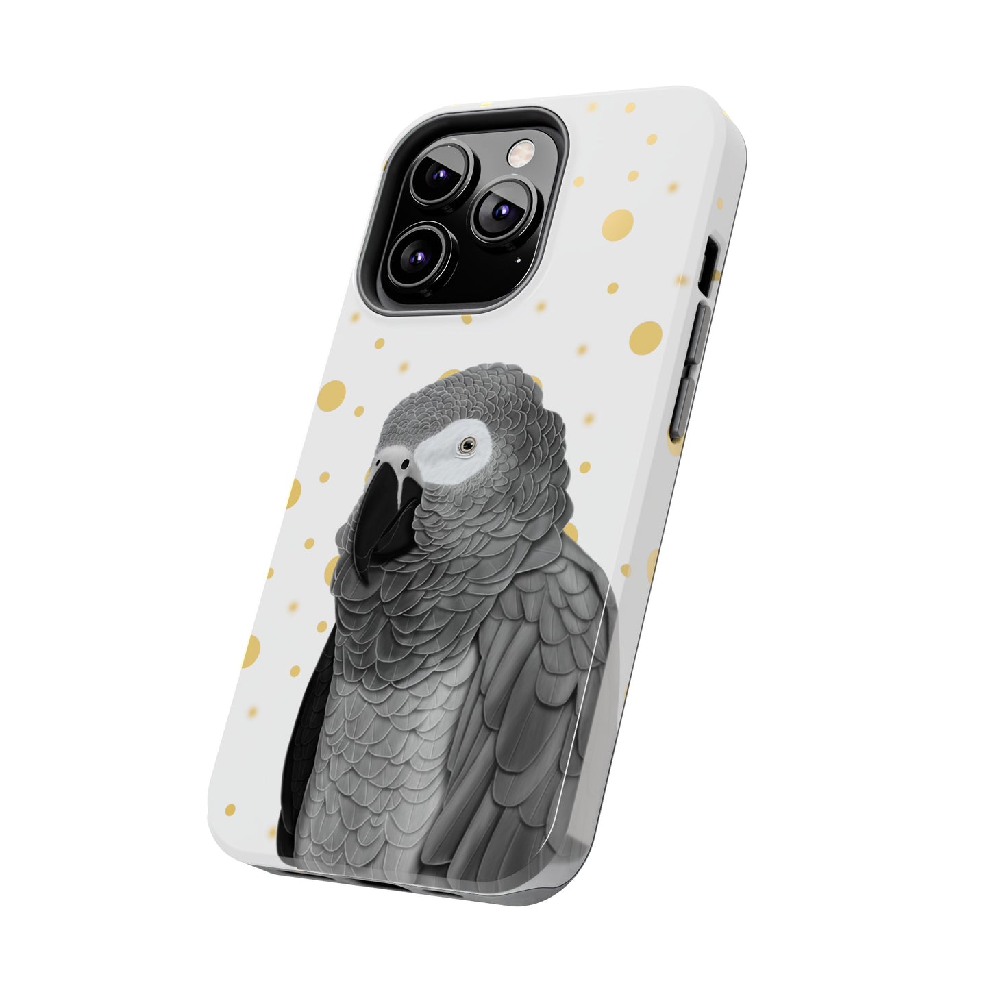 Grey Parrot Bird Art Tough Phone Case White