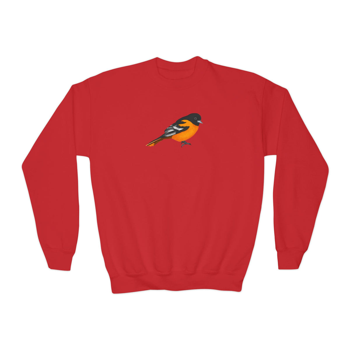 Baltimore Oriole Bird Birdwatching Youth Crewneck Sweatshirt – Casual Kids Clothing, Sweatshirts