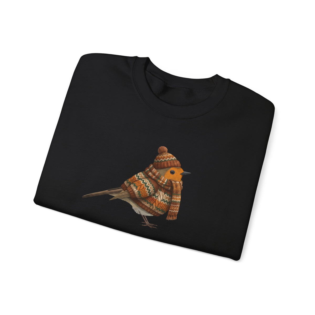 Robin Winter Sweatshirt | Bird Watcher Crewneck | Unisex Songbirds Wearing Knit Gift for Bird Lovers