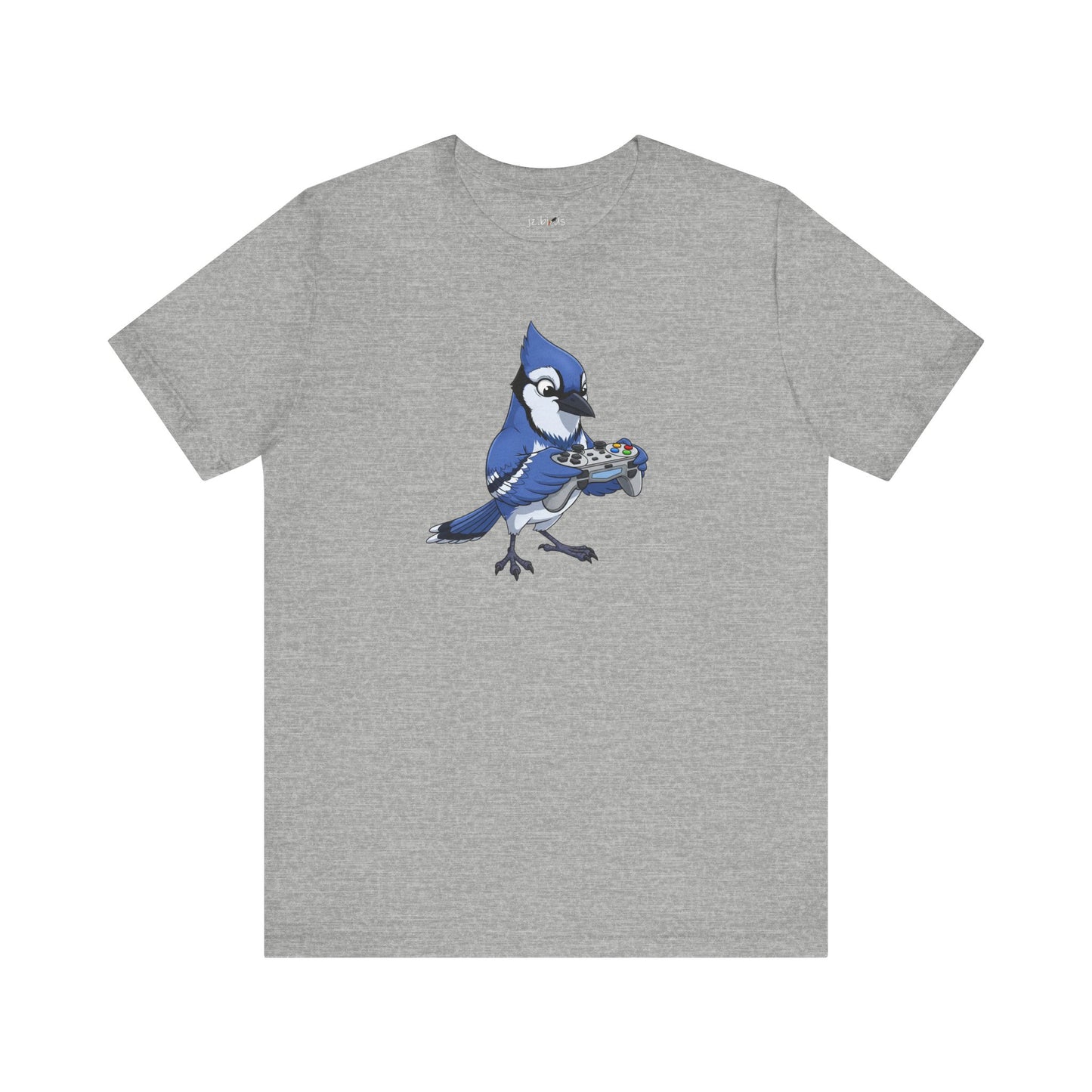 Blue Jay Playing Video Games Funny Gamer and Bird Lover T-Shirt