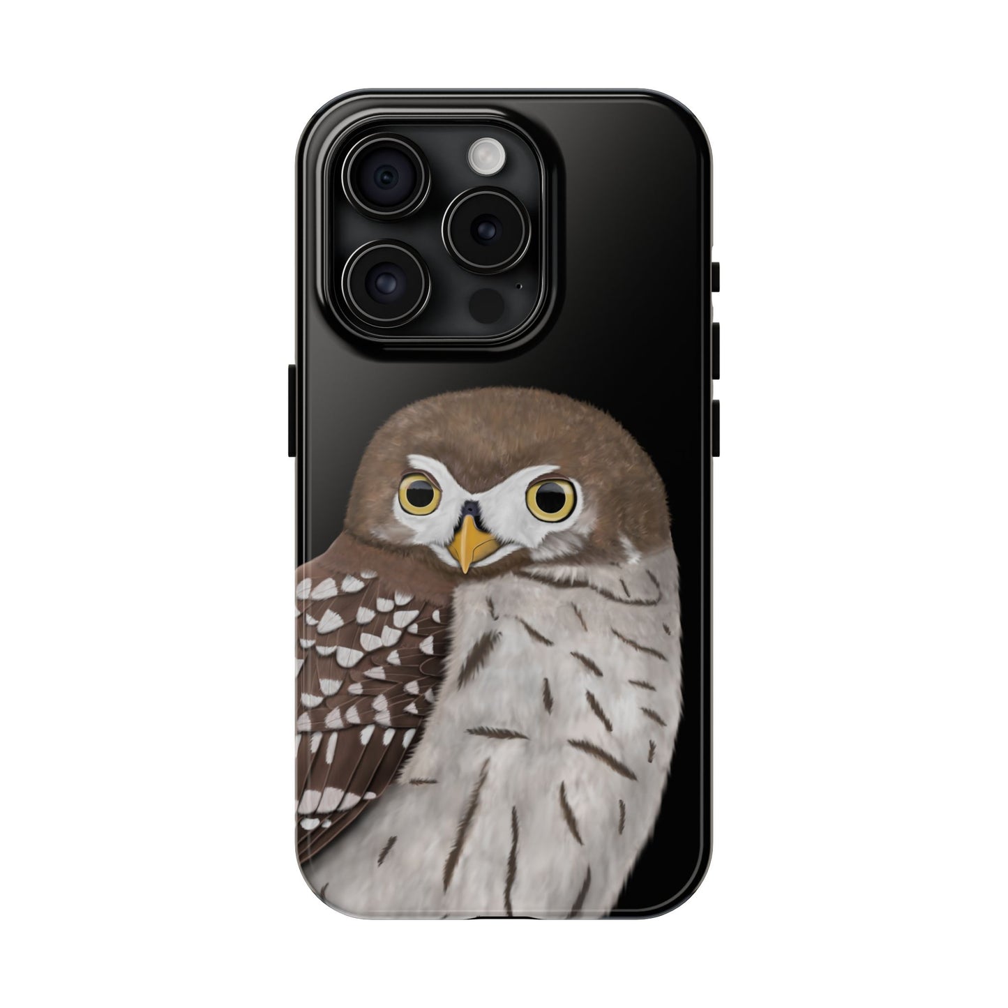 Owl Bird Art Tough Phone Case Black