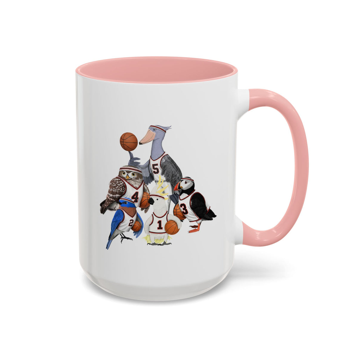 Funny Basketball Ceramic Bird Coffee Mug – Custom Gift for Watchers in Black