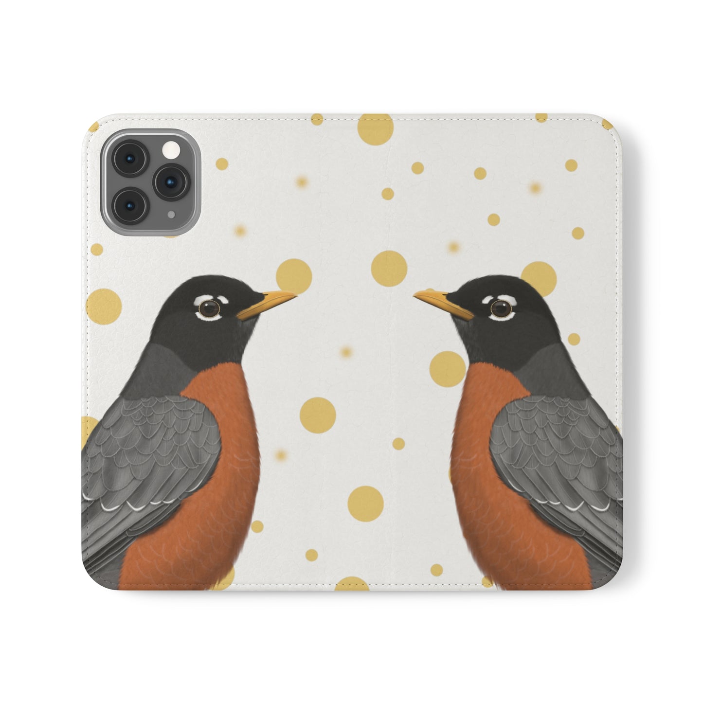 Robin Bird Art Phone Flip Case
