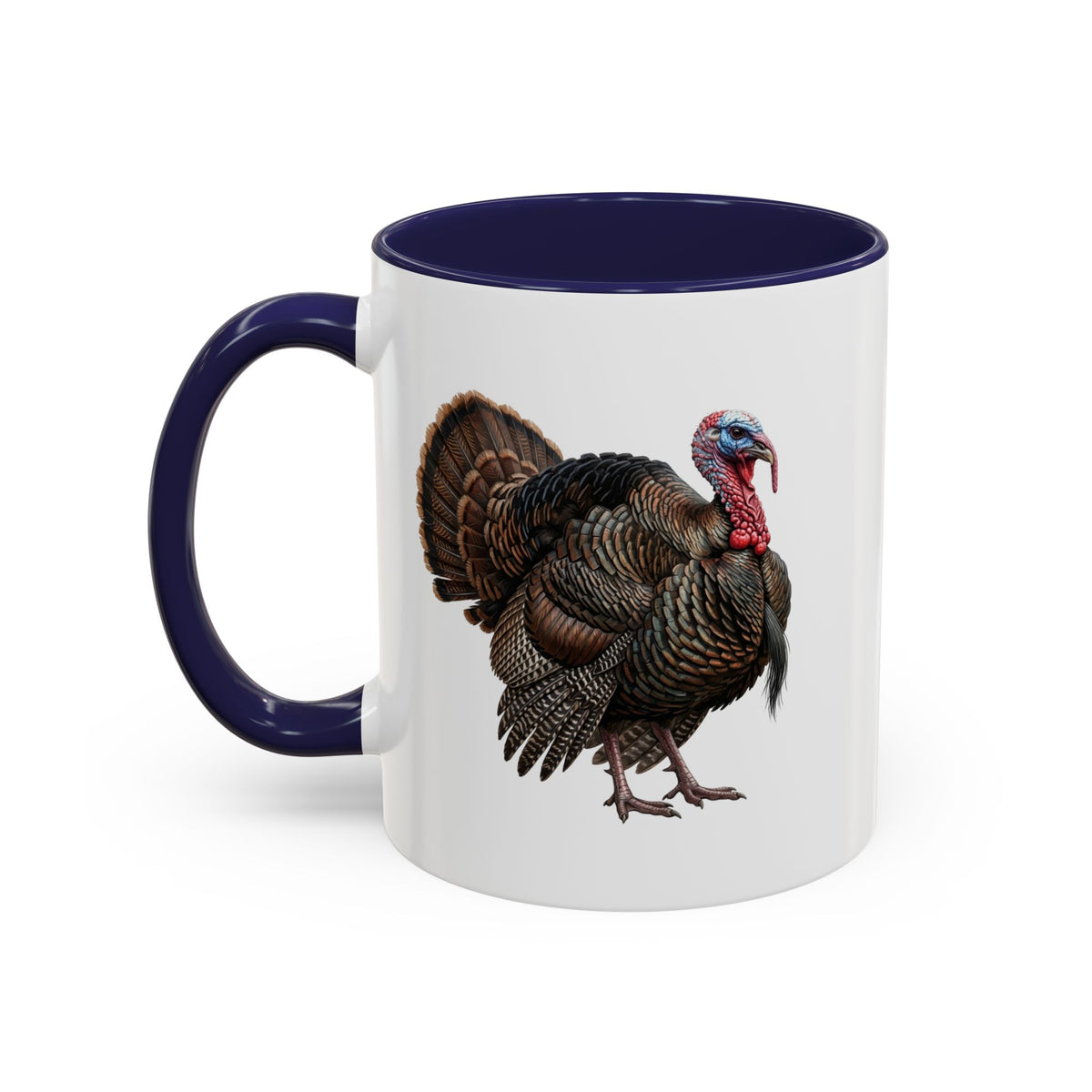 Thanksgiving Turkey Two-Tone Mug | Wild Turkey Bird Art Coffee Cup | Fall Gift
