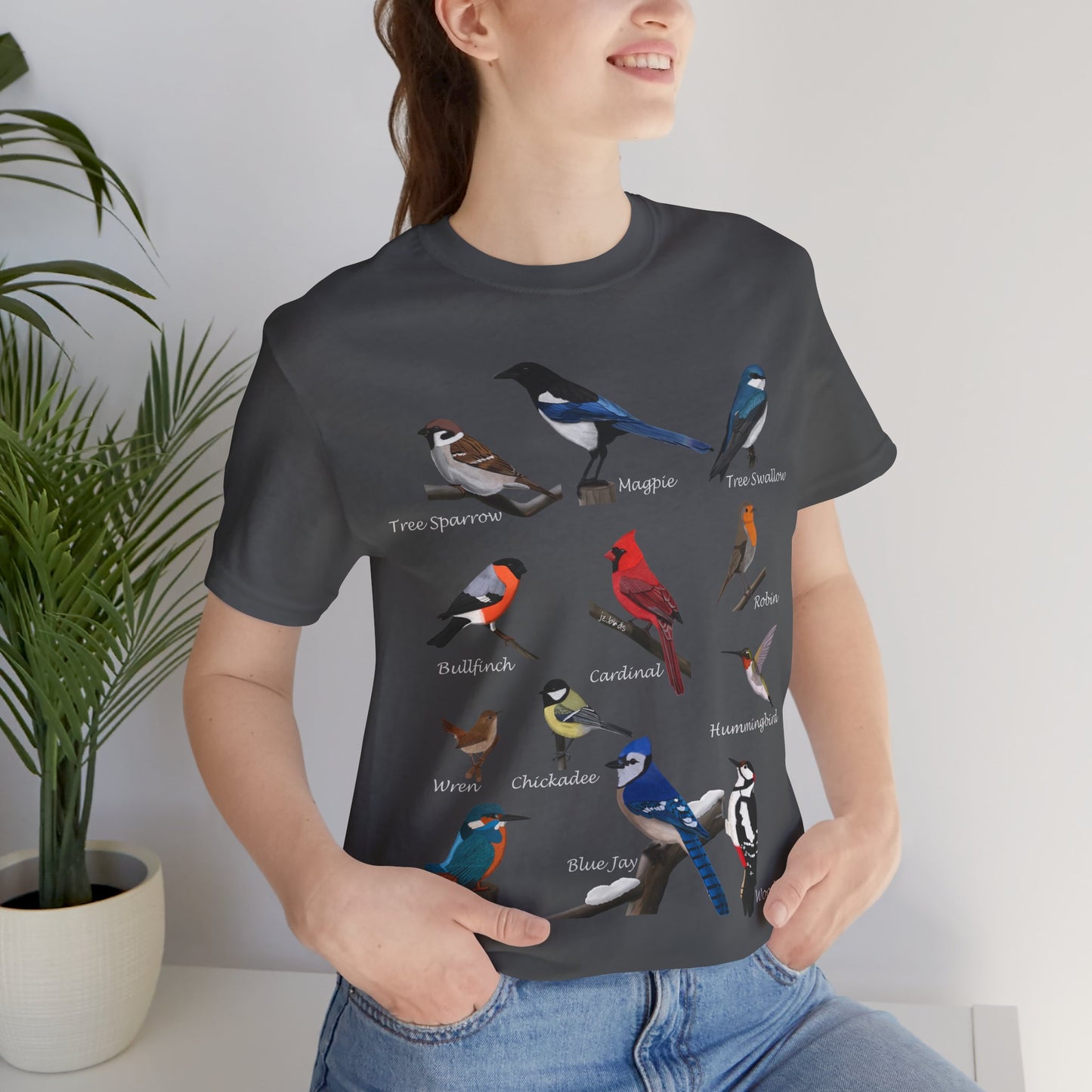 Garden Birds Blue Jay Cardinal Robin Chickadee Birding & Birdwatching Bird T-Shirt