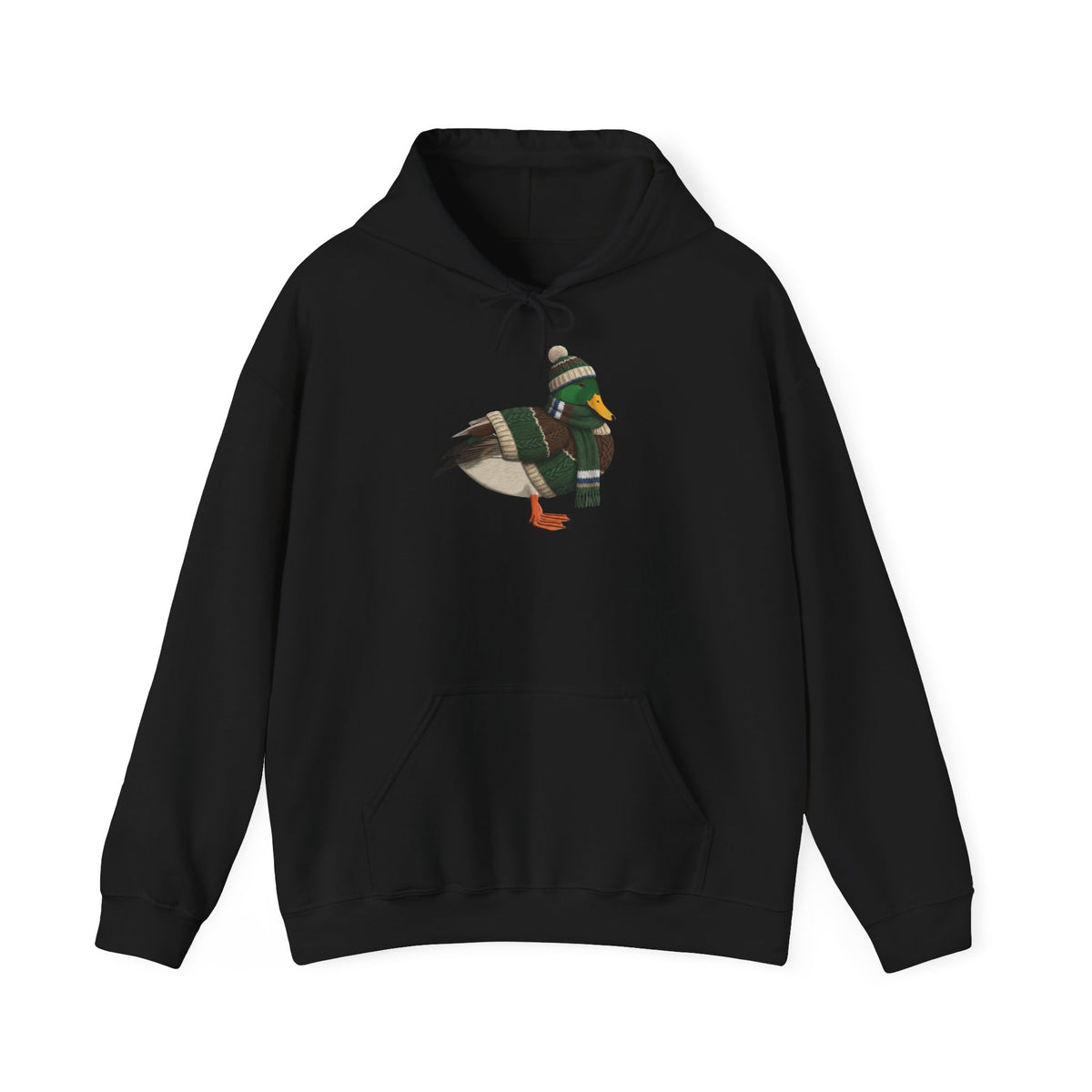 Ente mit Strickmütze Kapuzenpullover – artistic apparel, casual outerwear