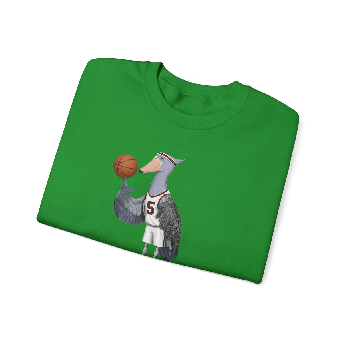Shoebill Funny Basketball Bird Sweatshirt | Bird Watcher Crewneck | Unisex Unique Hoops Fan Gift