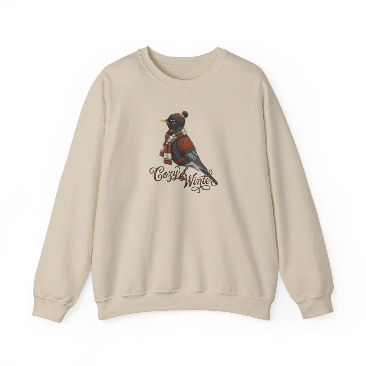 American Robin Cozy Winter Sweatshirt | Bird Watcher Crewneck | Unisex Songbirds Wearing Knit Gift for Bird Lovers