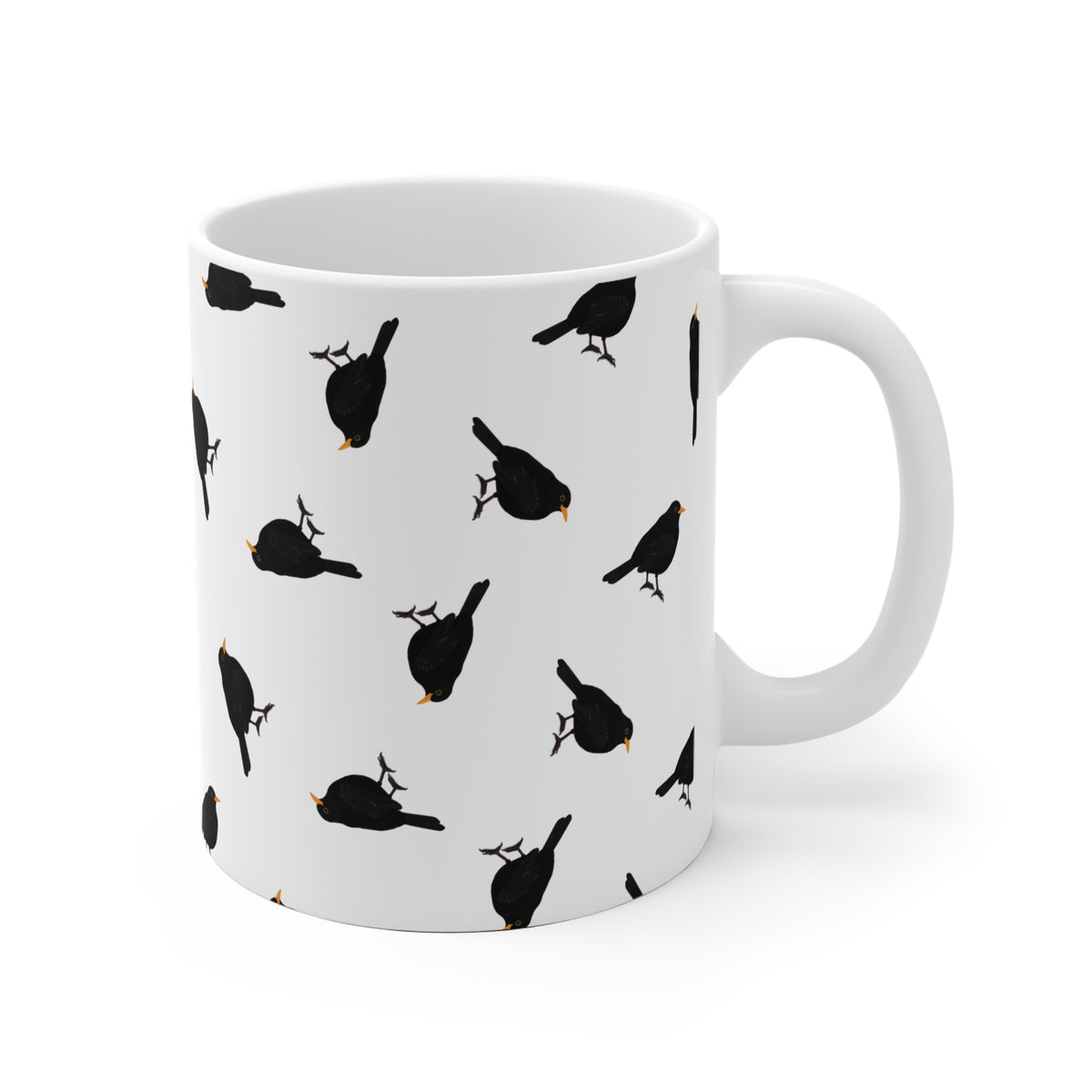 Amsel Tasse mit Streumuster | Vogelmotiv Kaffeebecher für Vogelbeobachter & Naturfreunde