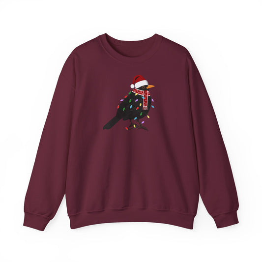 Amsel Weihnachts-Sweatshirt | Unisex Vogel Sweater für Vogelfreunde & Vogelbeobachter